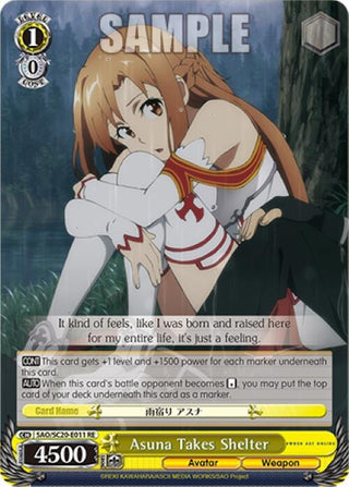 Asuna Takes Shelter (20011) [SAO/SC20] - Weiss Schwarz Single
