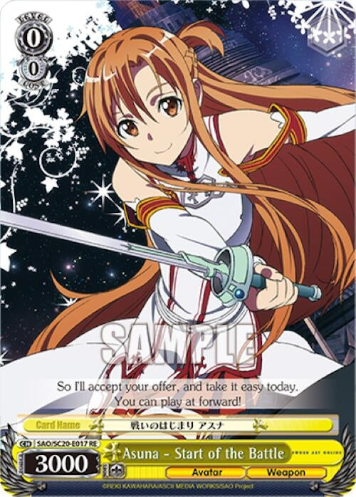 Asuna - Start of the Battle (20017) [SAO/SC20] - Weiss Schwarz Single