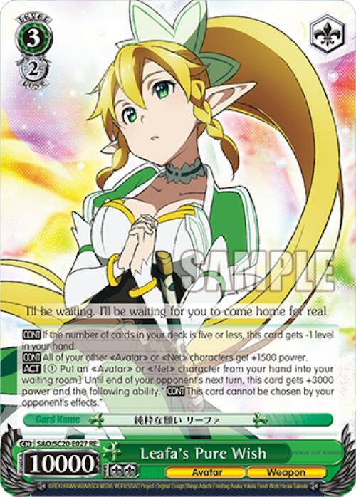 Leafa’s Pure Wish (20027) [SAO/SC20] - Weiss Schwarz Single