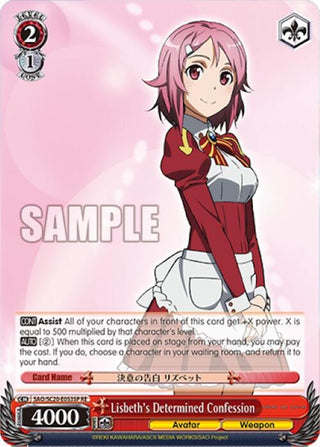 Lisbeth’s Determined Confession (SP) (20053) [SAO/SC20] - Weiss Schwarz Single