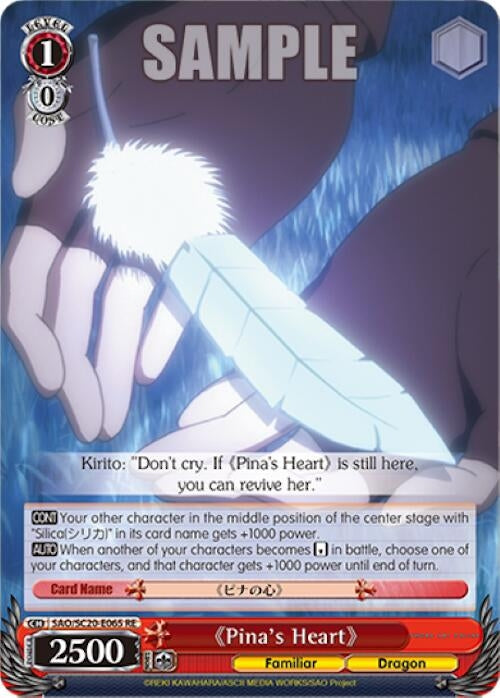 Pina’s Heart (20065) [SAO/SC20] - Weiss Schwarz Single