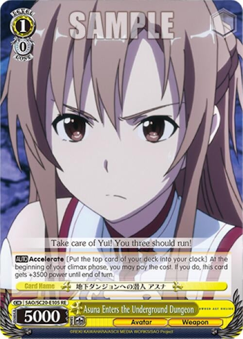 Asuna Enters the Underground Dungeon (20105) [SAO/SC20] - Weiss Schwarz Single