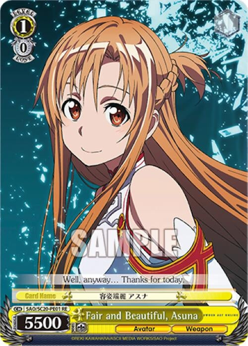 Fair and Beautiful Asuna (2001) [SAO/SC20] - Weiss Schwarz Single