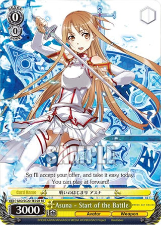 Asuna - Start of the Battle (RRR) (2002) [SAO/SC20] - Weiss Schwarz Single