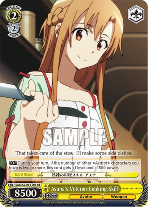 Asuna’s Veteran Cooking Skill (TD) (2005) [SAO/SC20] - Weiss Schwarz Single