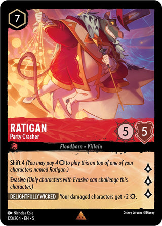 Ratigan - Party Crasher (123) (5) - Disney Lorcana Single