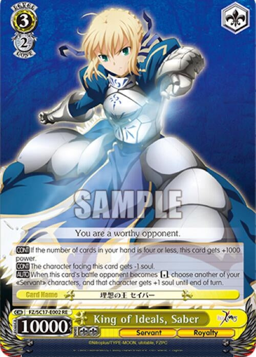 King of Ideals Saber (17002) [FZ/SC17] - Weiss Schwarz Single