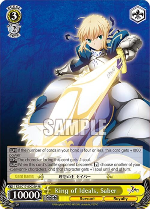 King of Ideals Saber (SP) (17002) [FZ/SC17] - Weiss Schwarz Single