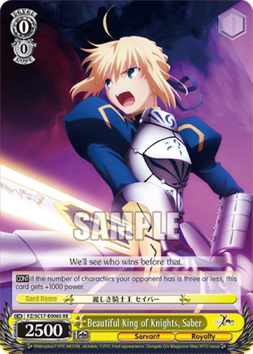 Beautiful King of Knights Saber (SR) (17006) [FZ/SC17] - Weiss Schwarz Single
