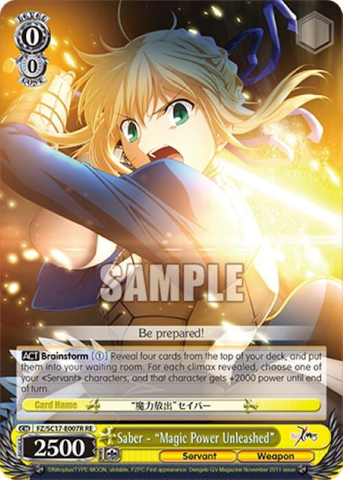 Saber - ’Magic Power Unleashed’ (RRR) (17007) [FZ/SC17] - Weiss Schwarz Single