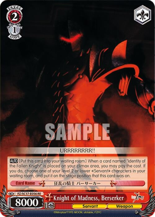 Knight of Madness Berserker (17056) [FZ/SC17] - Weiss Schwarz Single