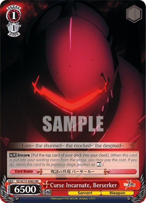 Curse Incarnate Berserker (17062) [FZ/SC17] - Weiss Schwarz Single