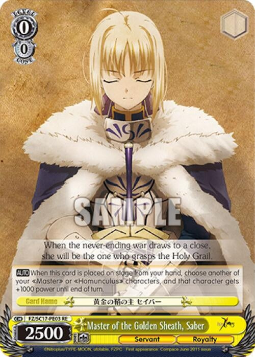 Master of the Golden Sheath Saber (1703) [FZ/SC17] - Weiss Schwarz Single