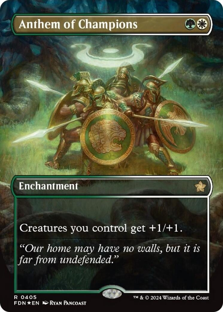 Anthem of Champions (Borderless) (Mana Foil) (405) [FDN] - MTG Single