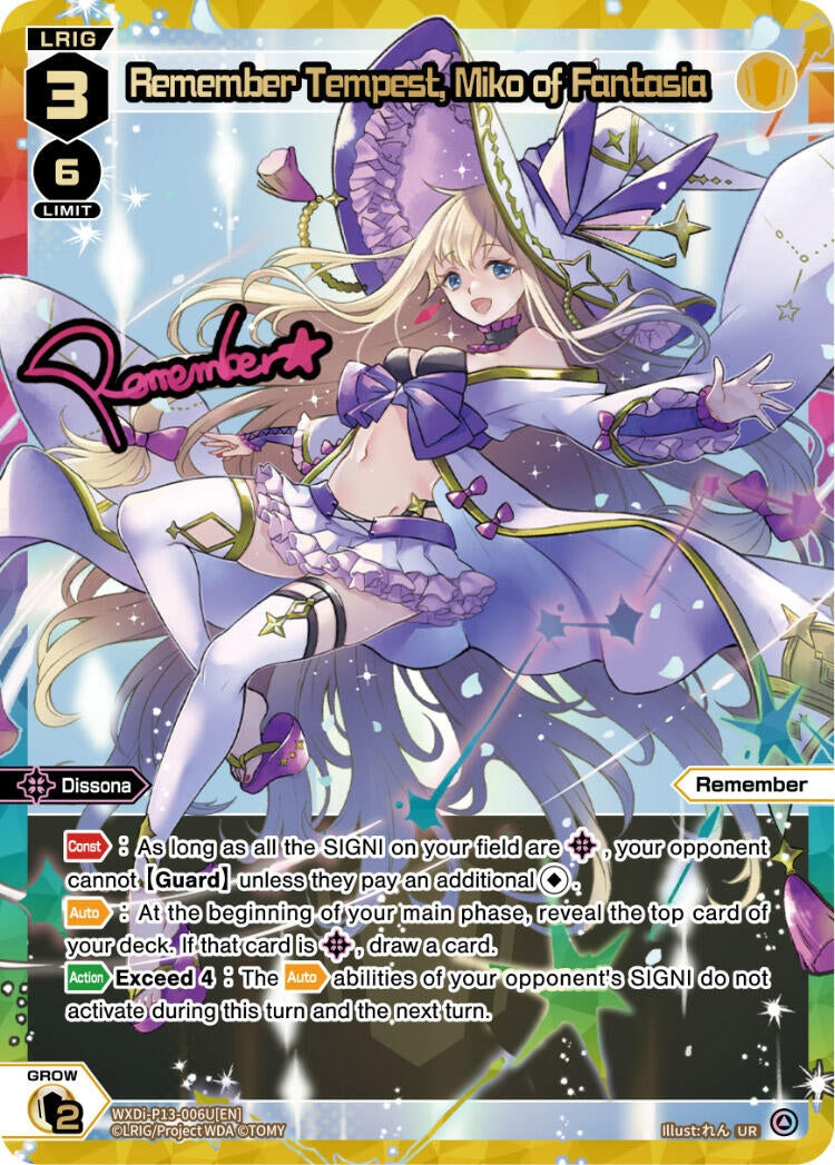 Remember Tempest Miko of Fantasia (UR) (13006) [WXDi-P13] - WIXOSS Single