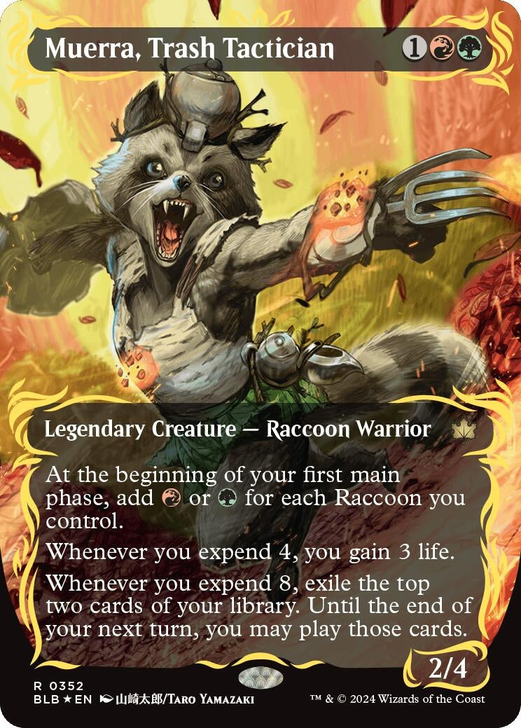 Muerra Trash Tactician (Borderless) (Raised Foil) (352) [BLB] - MTG Single