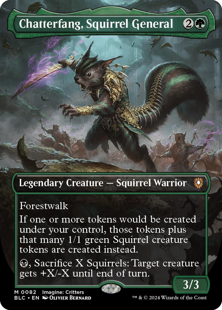 Chatterfang Squirrel General (Borderless) (82) [BLC] - MTG Single