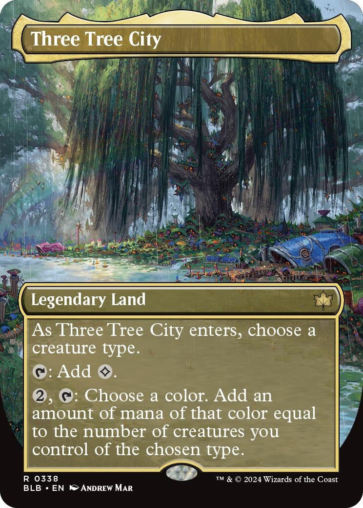Three Tree City (Borderless) (0338) (338) [BLB] - MTG Single
