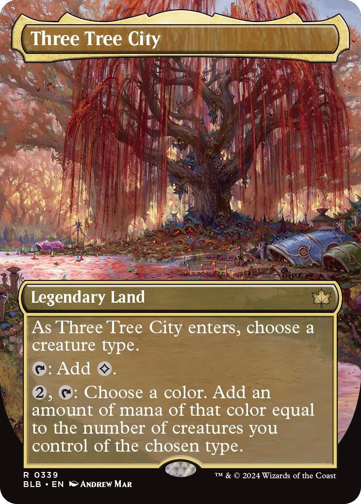 Three Tree City (Borderless) (0339) (339) [BLB] - MTG Single