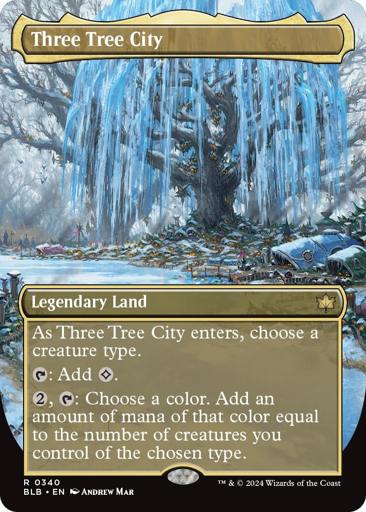 Three Tree City (Borderless) (0340) (340) [BLB] - MTG Single