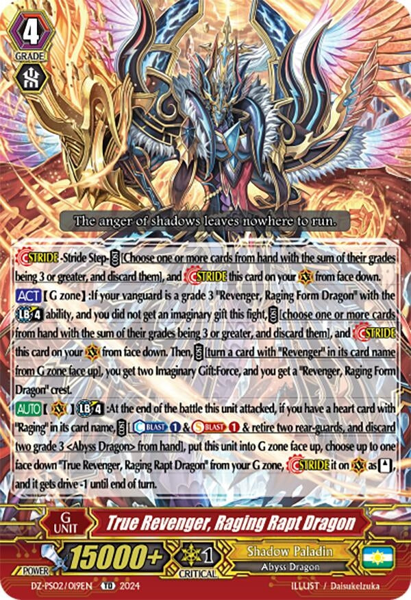 True Revenger Raging Rapt Dragon (2019) [DZ-PS02] - Cardfight Vanguard Single
