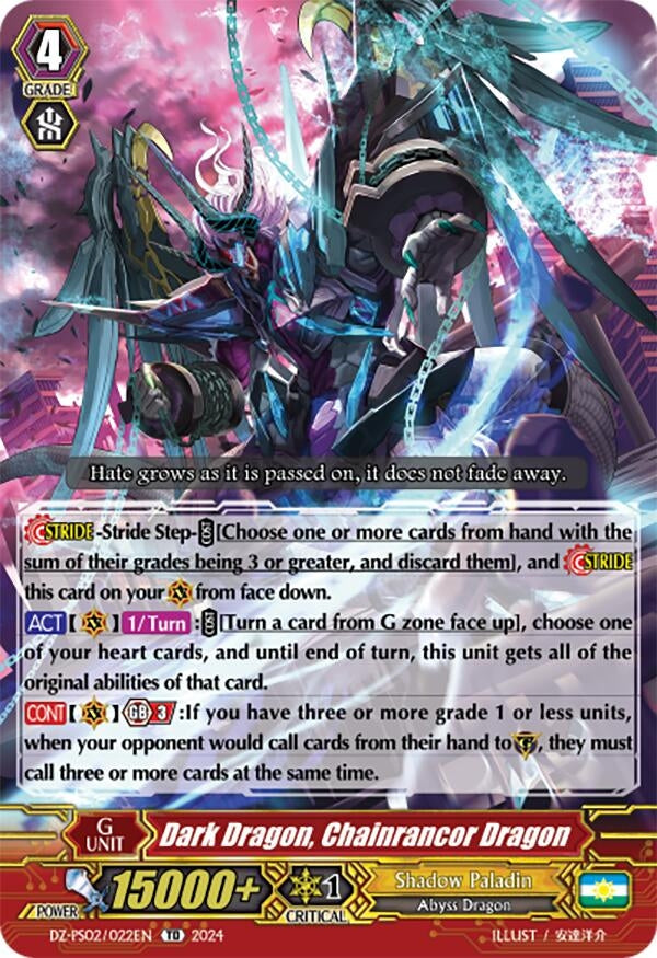 Dark Dragon Chainrancor Dragon (2022) [DZ-PS02] - Cardfight Vanguard Single