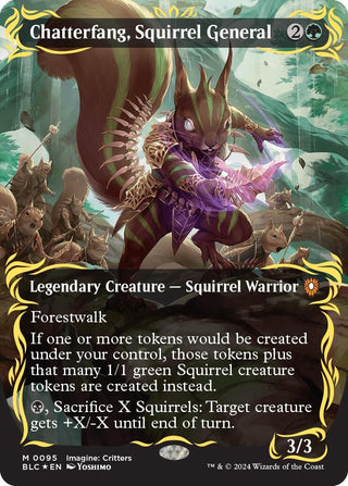 Chatterfang Squirrel General (Borderless) (Raised Foil) (95) [BLC] - MTG Single