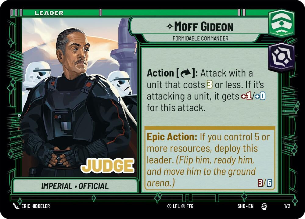 Moff Gideon - Formidable Commander (1) (JDG) - Star Wars: Unlimited Single
