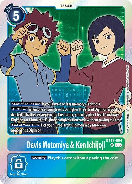 Davis Motomiya & Ken Ichijoji (17084) [BT17] - Digimon Card Game Single