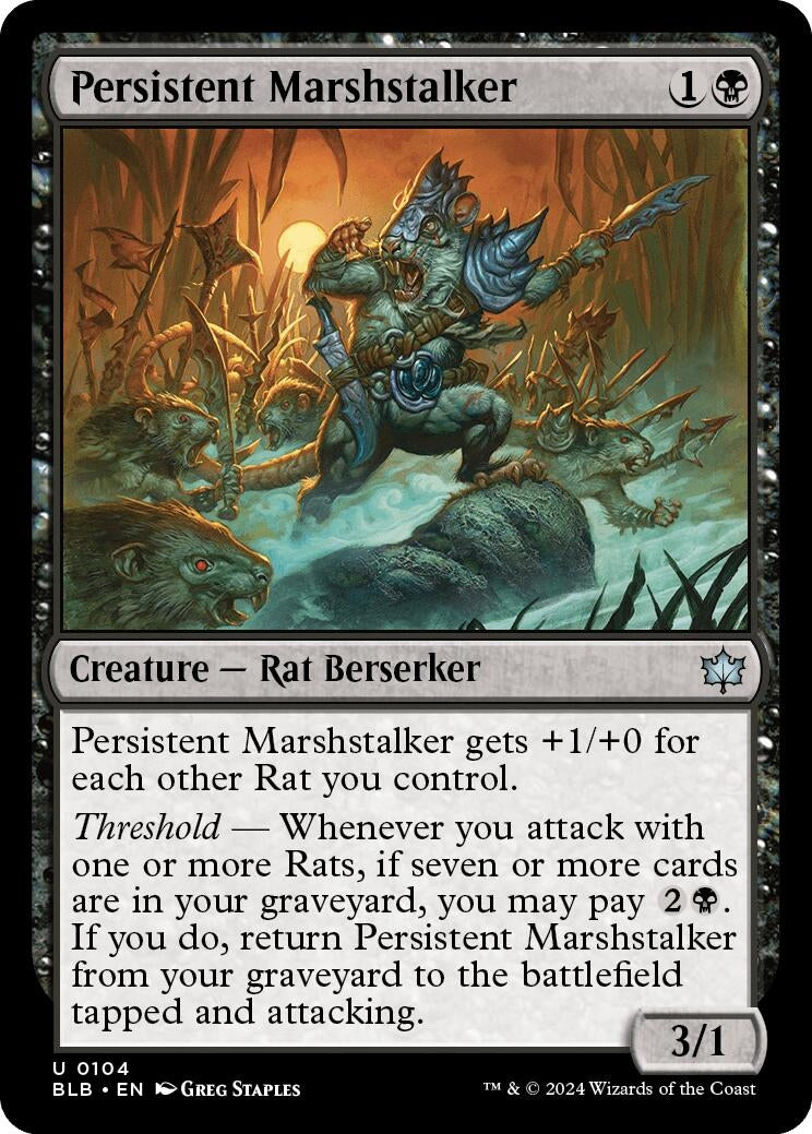 Persistent Marshstalker (104) [BLB] - MTG Single
