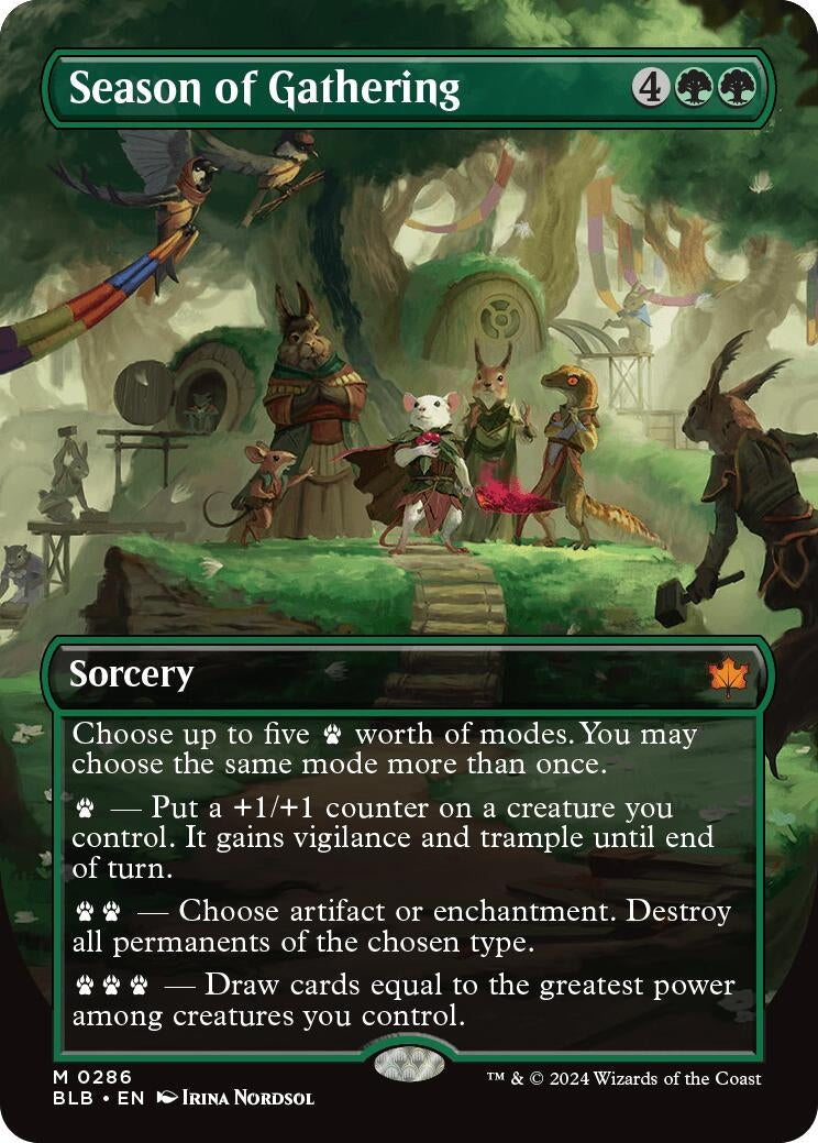 Season of Gathering (Borderless) (286) [BLB] - MTG Single