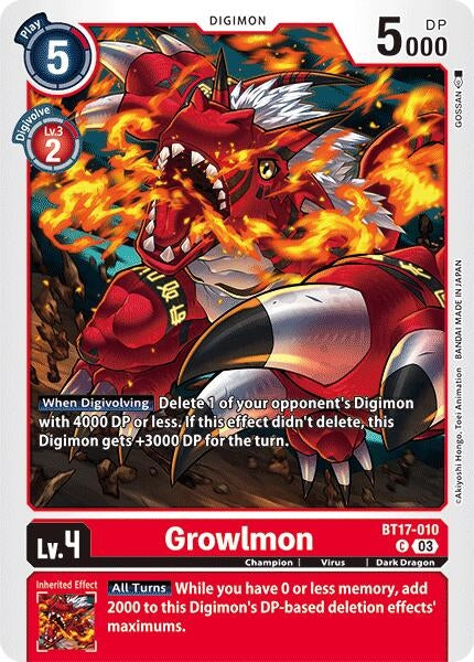 Growlmon (17010) [BT17] - Digimon Card Game Single