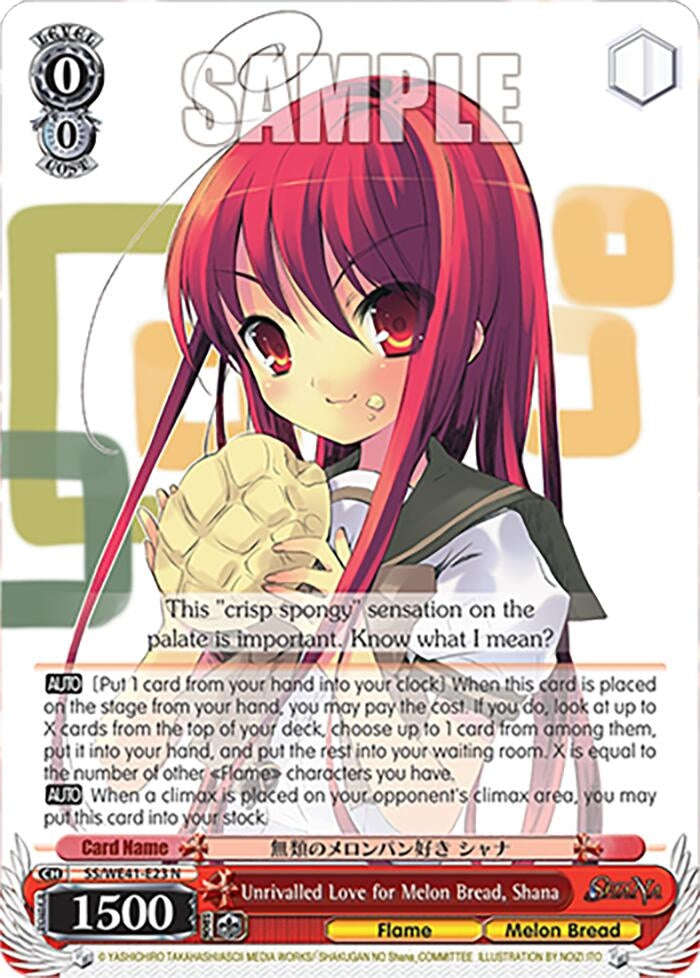 Unrivalled Love for Melon Bread Shana (4123) [SS] - Weiss Schwarz Single