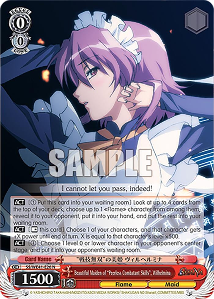 Beautiful Maiden of ’Peerless Combatant Skills’ Wilhelmina (4126) [SS] - Weiss Schwarz Single