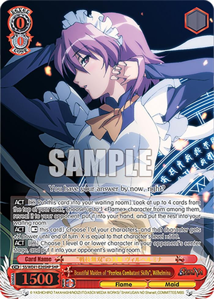 Beautiful Maiden of ’Peerless Combatant Skills’ Wilhelmina (SHP) (4126) [SS] - Weiss Schwarz Single