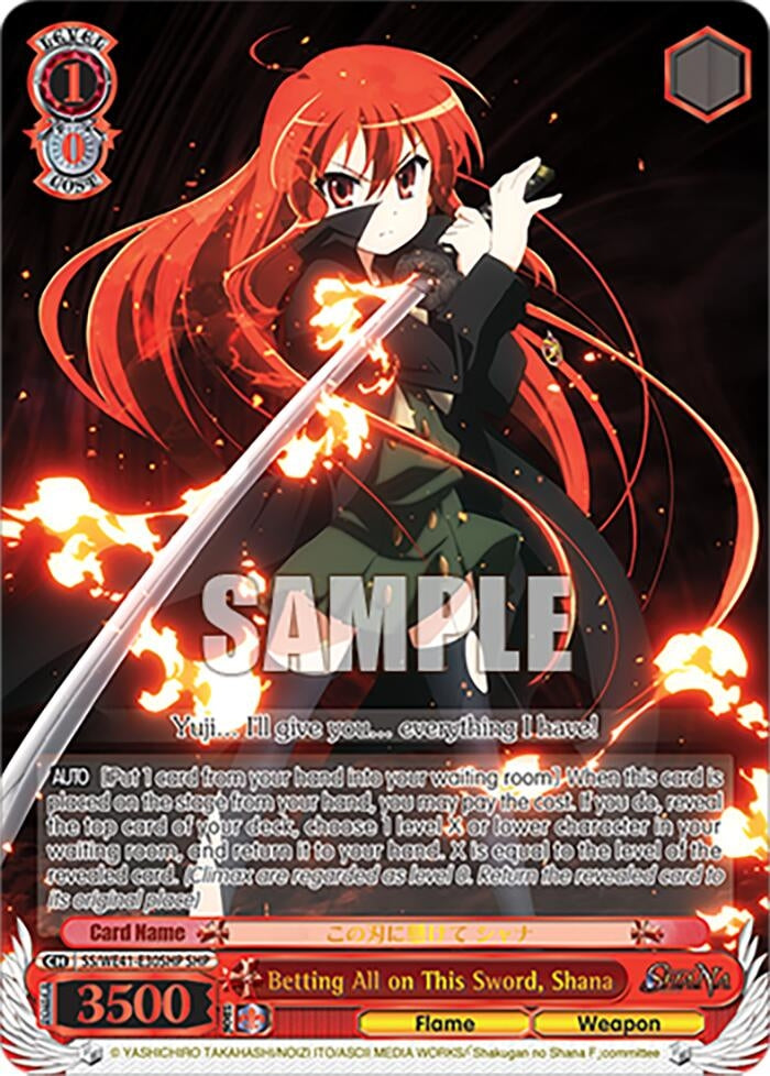 Betting All on This Sword Shana (SHP) (4130) [SS] - Weiss Schwarz Single
