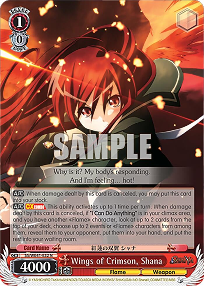 Wings of Crimson Shana (4132) [SS] - Weiss Schwarz Single