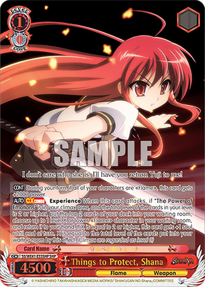 Things to Protect Shana (SHP) (4133) [SS] - Weiss Schwarz Single