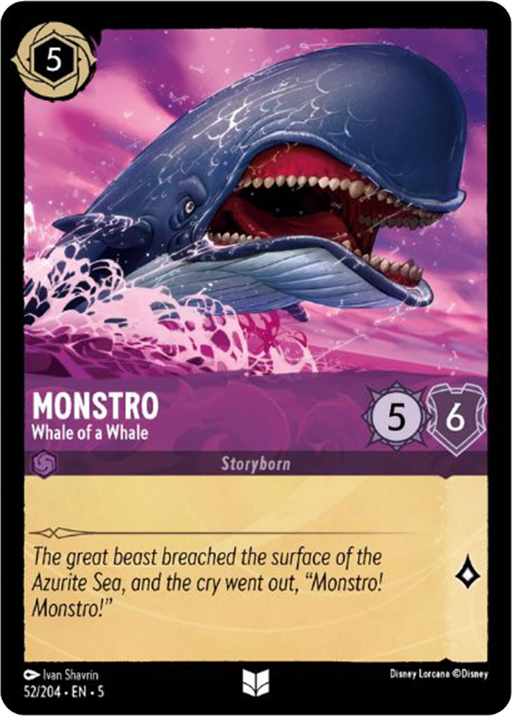 Monstro - Whale of a Whale (52) (5) - Disney Lorcana Single