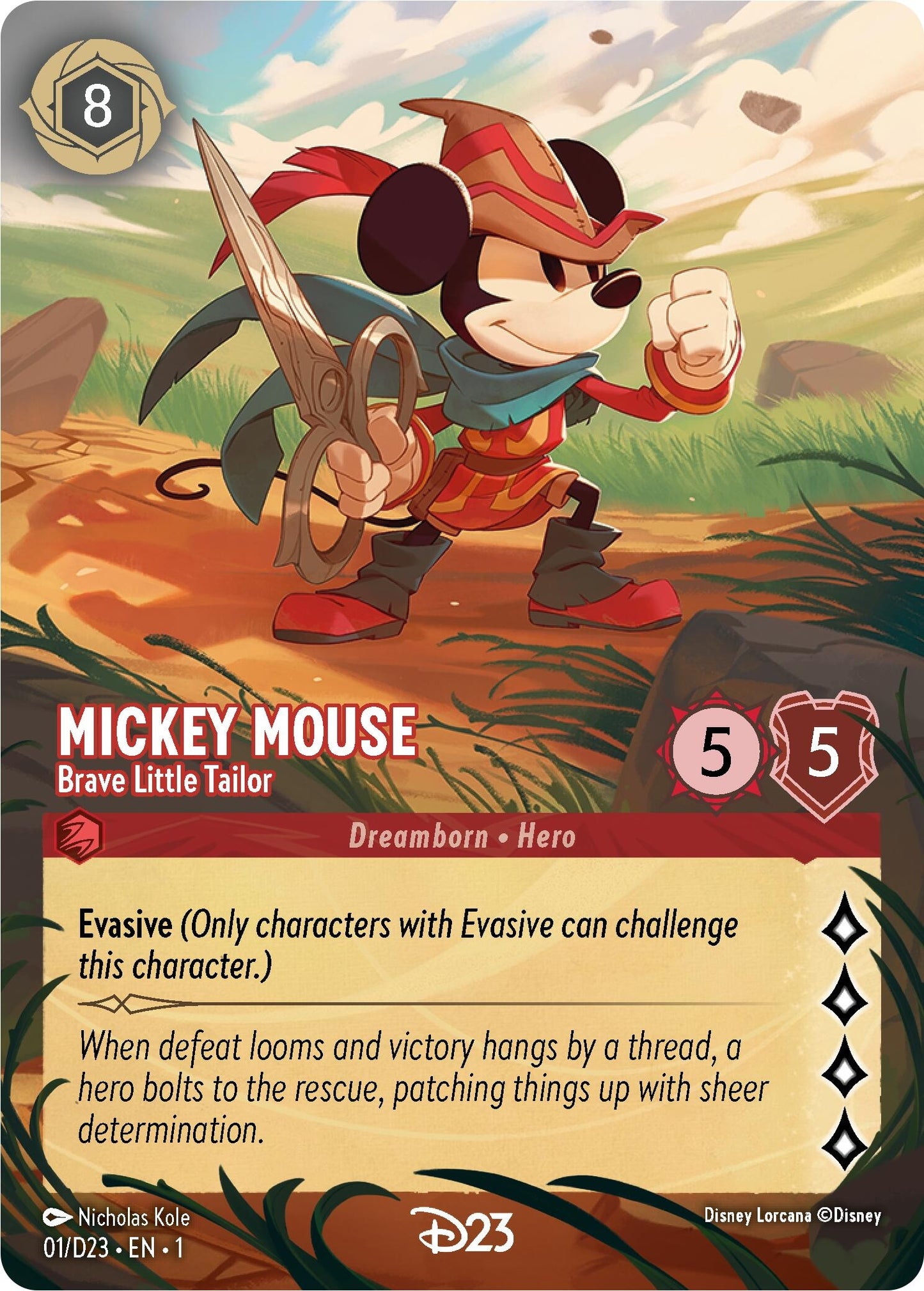 Mickey Mouse - Brave Little Tailor (Extended Art) (1) (D23) - Disney Lorcana Single