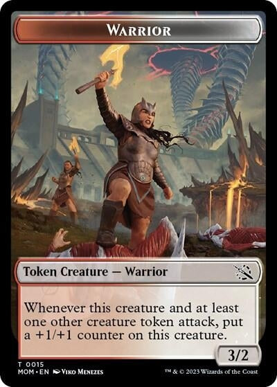 Warrior // Phyrexian Hydra (0012) Double-Sided Token (0) [MOM] - MTG Single