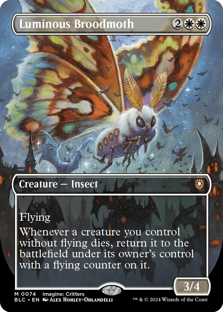 Luminous Broodmoth (Borderless) (74) [BLC] - MTG Single