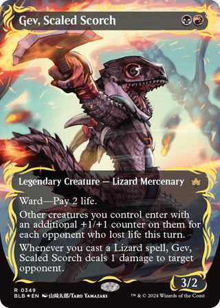 Gev Scaled Scorch (Borderless) (Raised Foil) (349) [BLB] - MTG Single