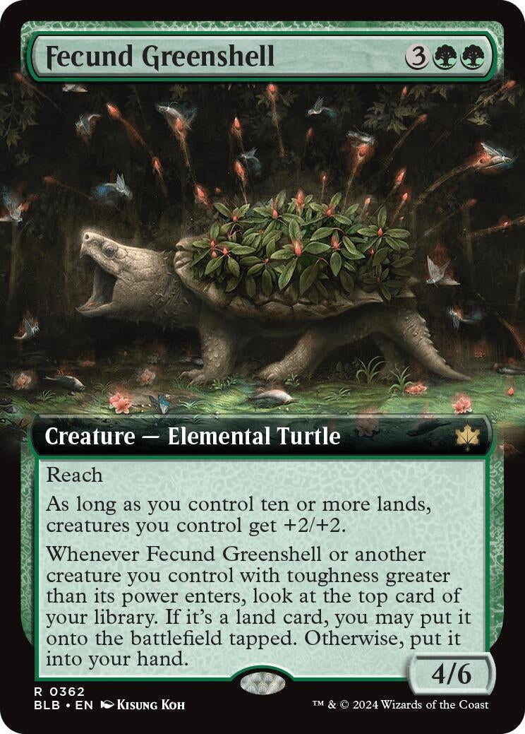 Fecund Greenshell (Extended Art) (362) [BLB] - MTG Single