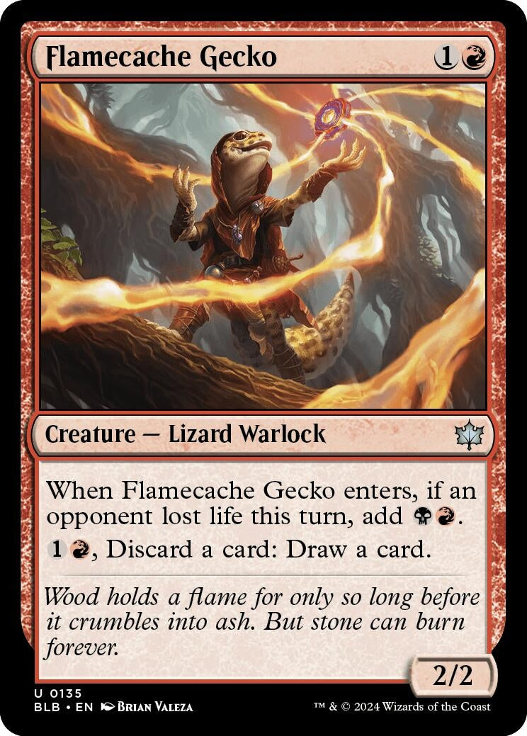 Flamecache Gecko (135) [BLB] - MTG Single