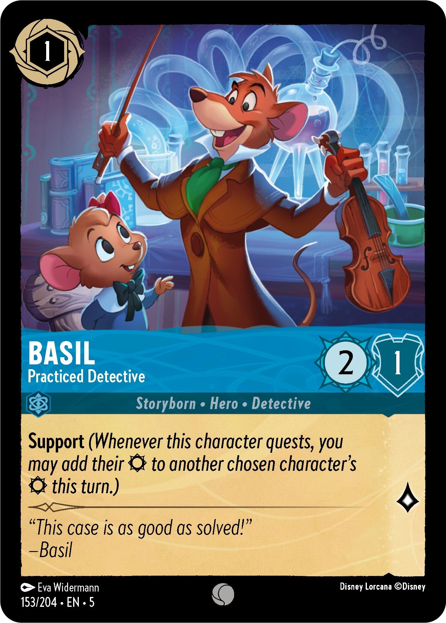 Basil - Practiced Detective (153) (5) - Disney Lorcana Single