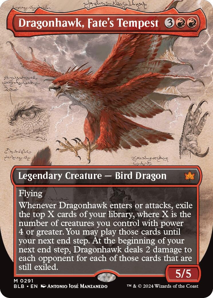 Dragonhawk Fate’s Tempest (Borderless) (291) [BLB] - MTG Single