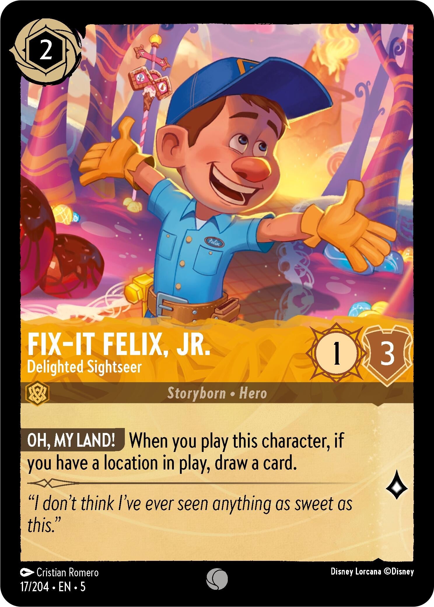 Fix-It Felix Jr. - Delighted Sightseer (17) (5) - Disney Lorcana Single
