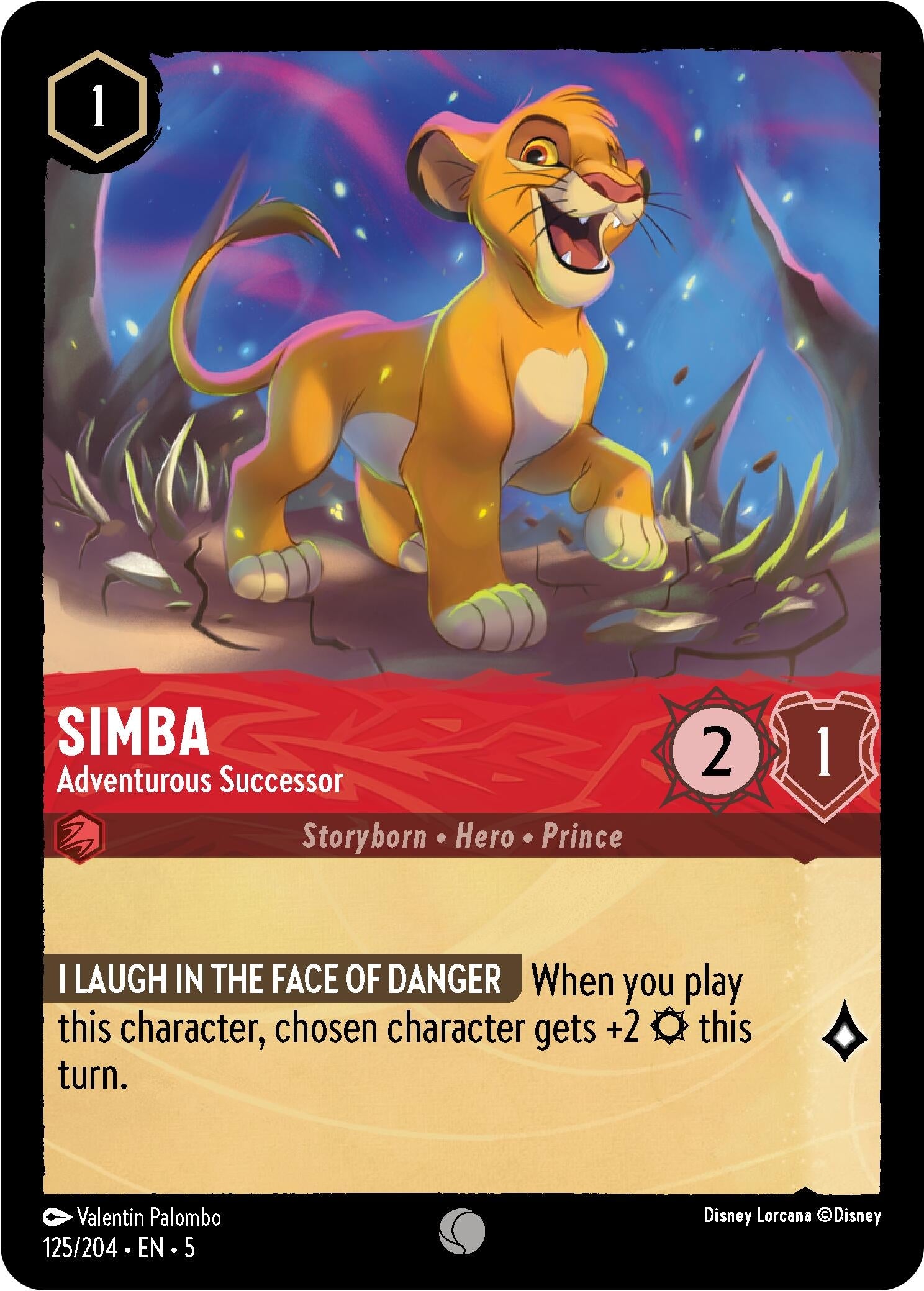 Simba - Adventurous Successor (125) (5) - Disney Lorcana Single