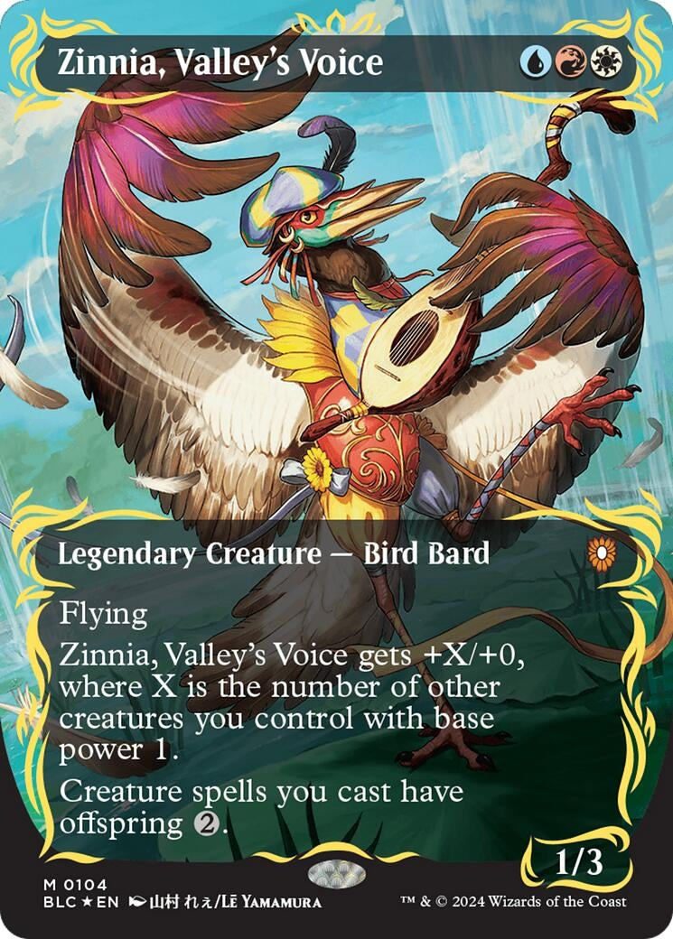 Zinnia Valley’s Voice (Borderless) (Raised Foil) (104) [BLC] - MTG Single